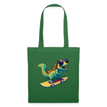 Dino Dinosaur on skateboard with sunglasses - Tote Bag - evergreen - Front