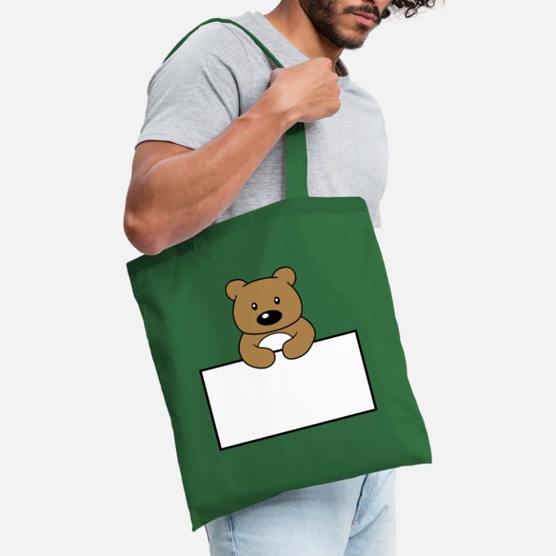 name shield frame text write teddy grizzly ba Tote Bag