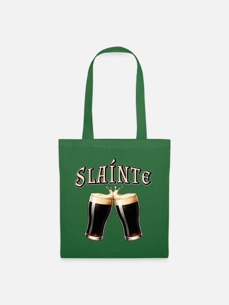 Sláinte - Irischer Trinkspruch mit Bier - Stoffbeutel - Fichte