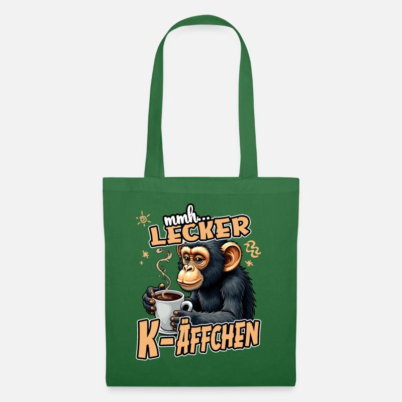 Mmh... Lecker K-Äffchen Lustig Kaffee Affe - Stoffbeutel - Fichte