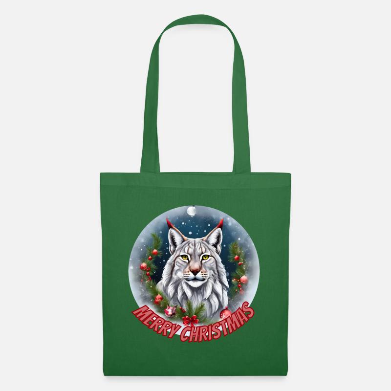 Luchs (Merry Christmas) - Stoffbeutel - Fichte