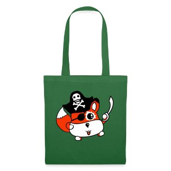 Little Cute Captain Fox Pirate Animal Eye Patch - Tote Bag - evergreen - Front