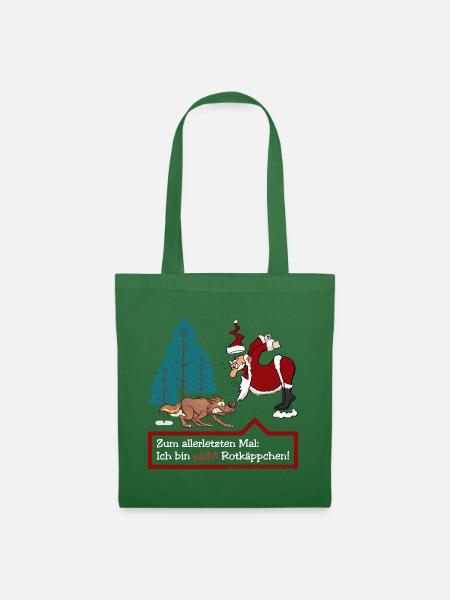 Weihnachtsmann & Wolf (Kein-Rotkäppchen-Edition) - Stoffbeutel - Fichte