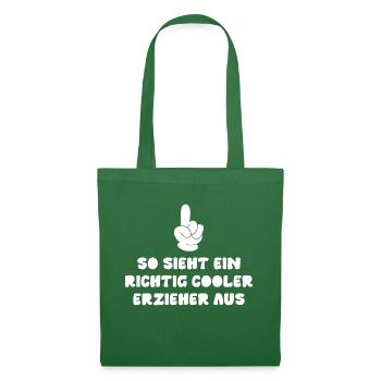 So sieht eine richtig cooler Erzieher aus - Stoffbeutel - Fichte - Vorne