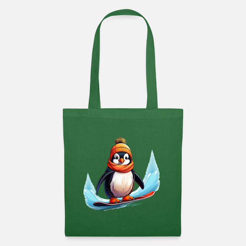 Pinguin Snowboard - Stoffbeutel - Fichte