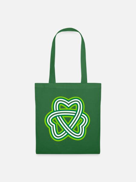 Triple Celtic Knot Clover - Tote Bag - evergreen