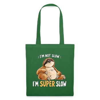 Faultier Super Slow Langsam Müde Spruch Humor - Stoffbeutel - Fichte - Vorne
