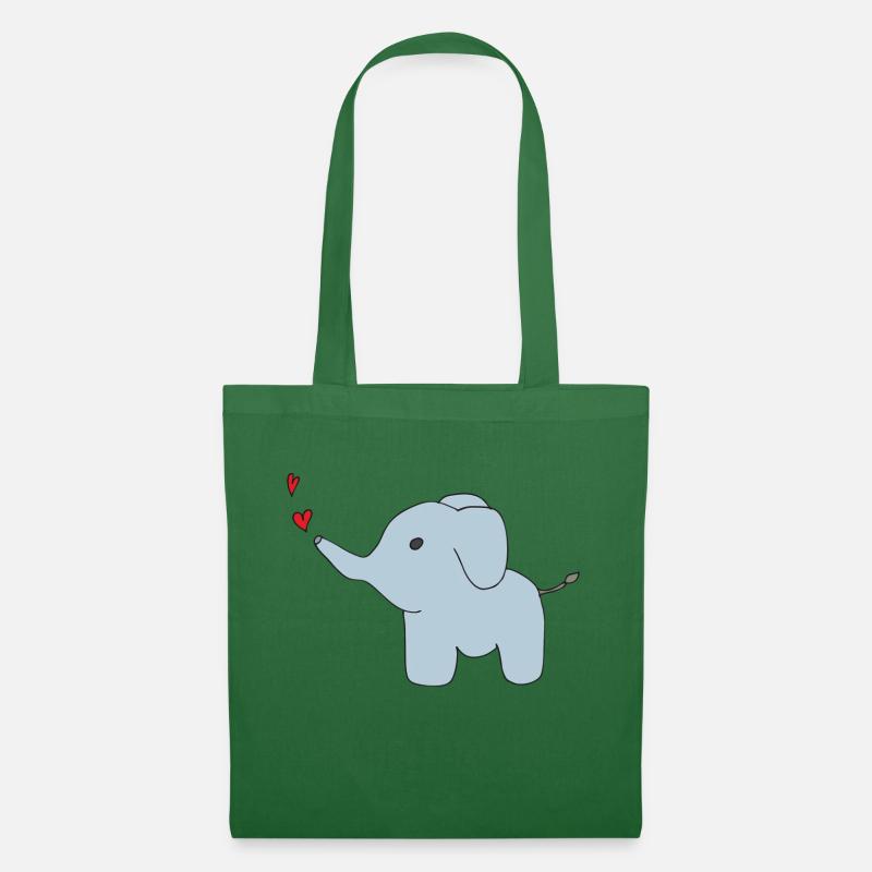 elefant sprüht herzen - Stoffbeutel - Fichte
