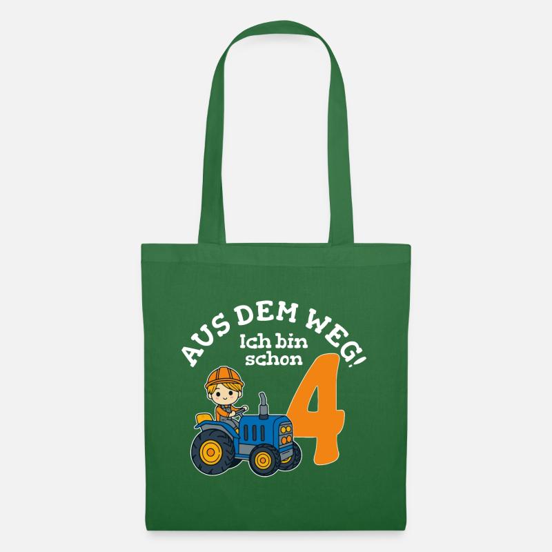 4. Geburtstag Traktor Junge - Stoffbeutel - Fichte