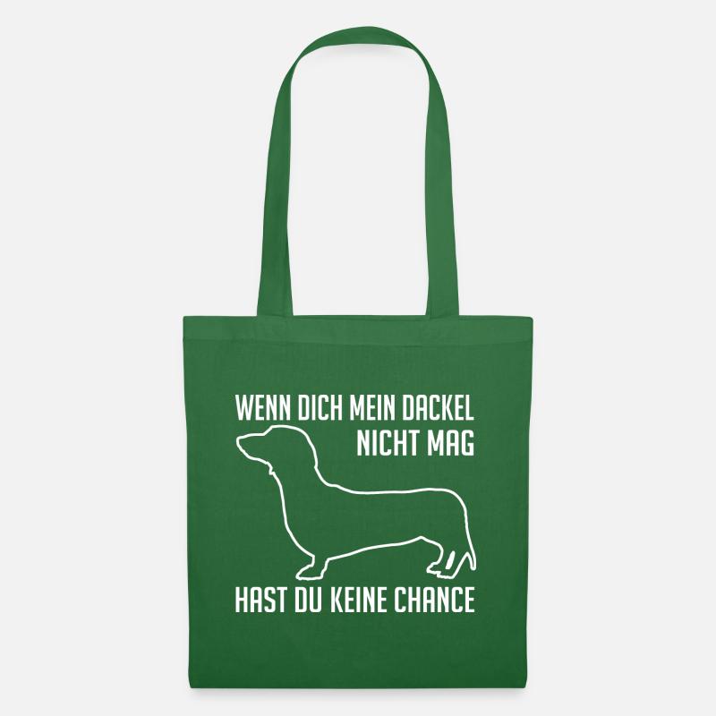 Dackel ist mutig, der Dackel hat ein großes Herz - Stoffbeutel - Fichte