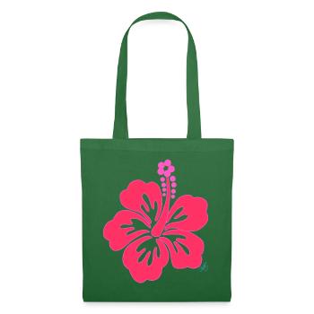 Bright Pink Tropical Hibiscus Flower - Tote Bag - evergreen - Front