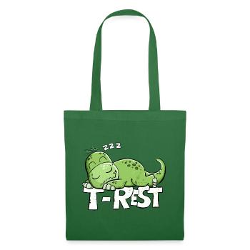 T-Rest Dino Schlafen | Lustiger Dinosaurier - Stoffbeutel - Fichte - Vorne
