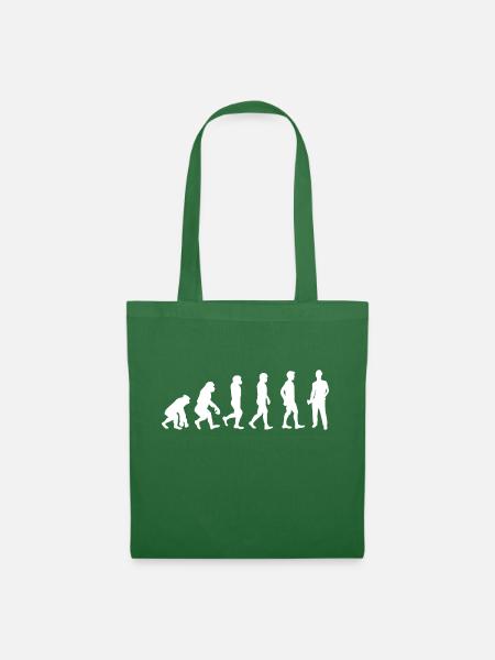 Evolution Bauarbeiter weiß - Stoffbeutel - Fichte
