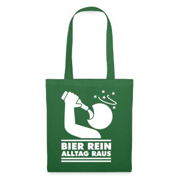 Bier rein - Alltag raus Piktogram (Farbe änderbar) - Stoffbeutel - Fichte - Vorne