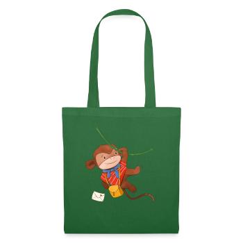Singe Singe Chimpanzé Facteur Enfants Motifs - Sac en tissu - vert sapin - Devant