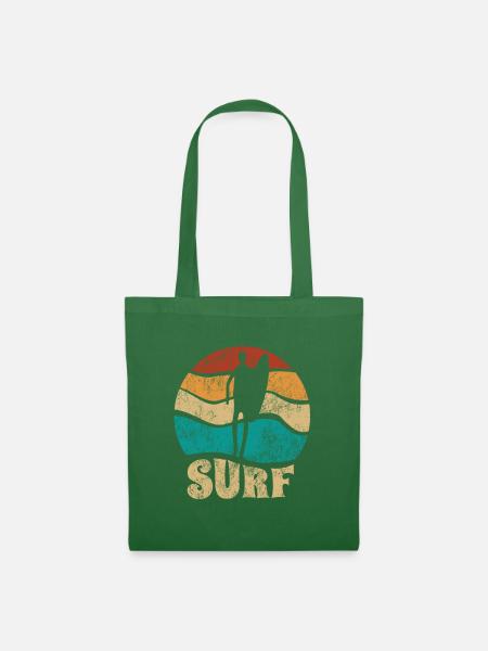 Sunset Surfer - Surf all day - Welle - Geschenk - Stoffbeutel - Fichte