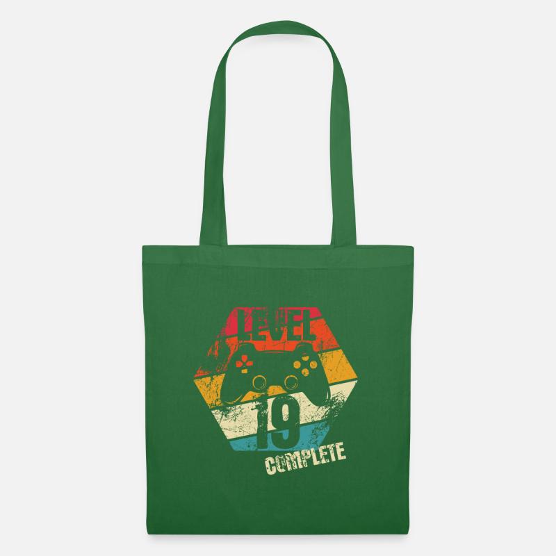 Level 19 Complete - Gamer - Geburtstag - Geschenk - Stoffbeutel - Fichte