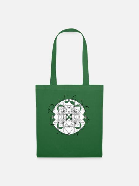 Blumen des Lebens, heilige Geometrie, Geschenk - Stoffbeutel - Fichte