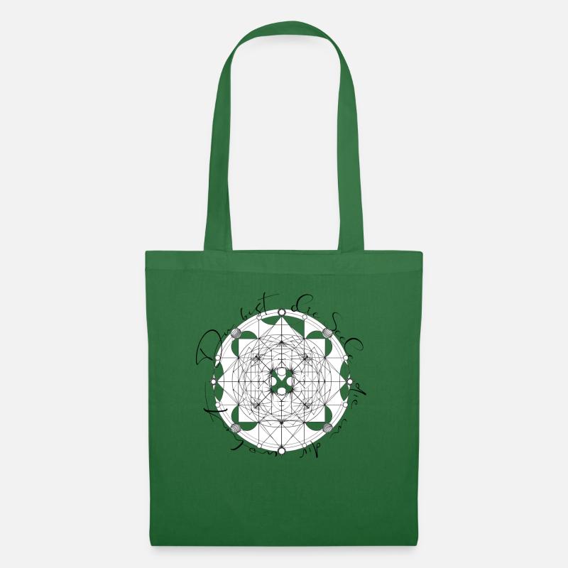 Blumen des Lebens, heilige Geometrie, Geschenk - Stoffbeutel - Fichte