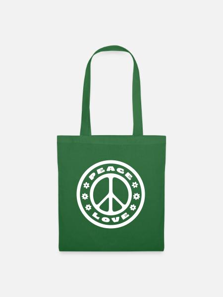 PEACE & LOVE - Stoffbeutel - Fichte