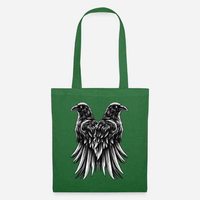 Raben, Hugin, Munin - Stoffbeutel - Fichte