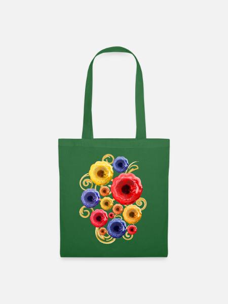 Bunte Blumen (Wasserfarben) - Stoffbeutel - Fichte