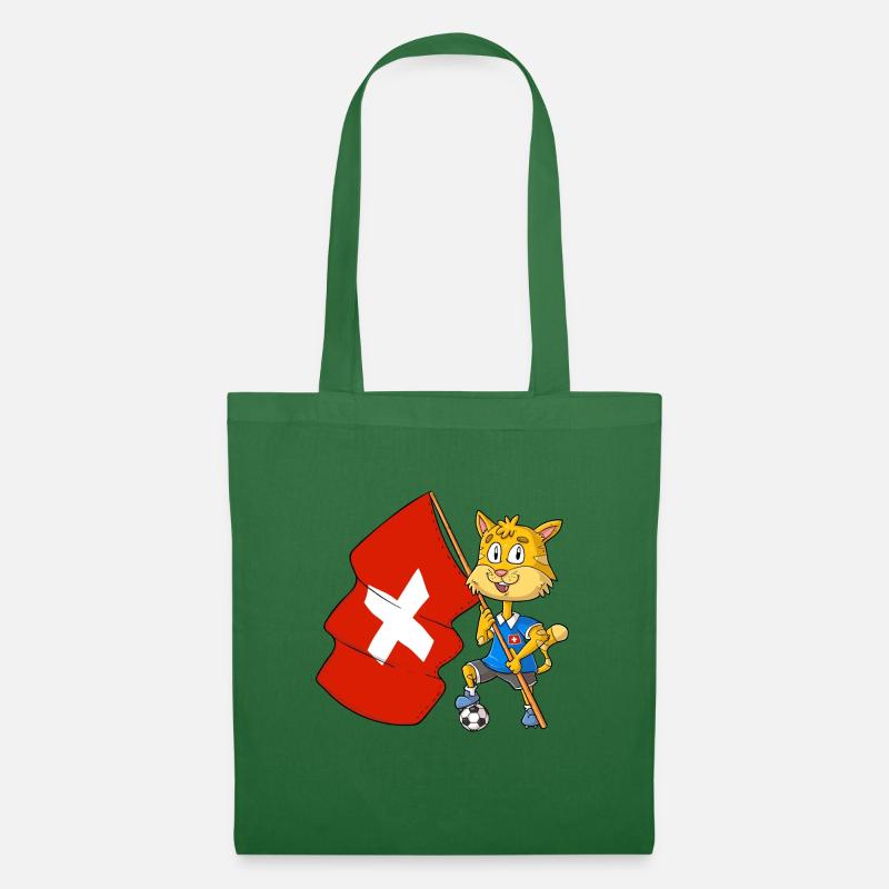 Schweizer Fan Katze - Stoffbeutel - Fichte