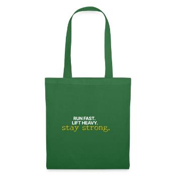 Motivation | Restez fort | Être fort - Sac en tissu - vert sapin - Devant