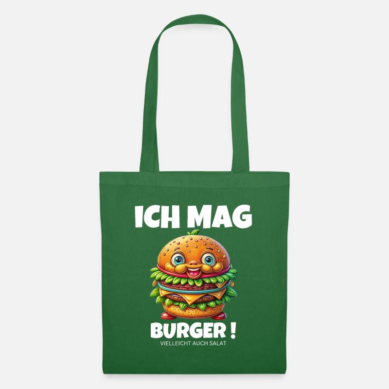 Ich mag Burger Hamburger Cheeseburger - Stoffbeutel - Fichte