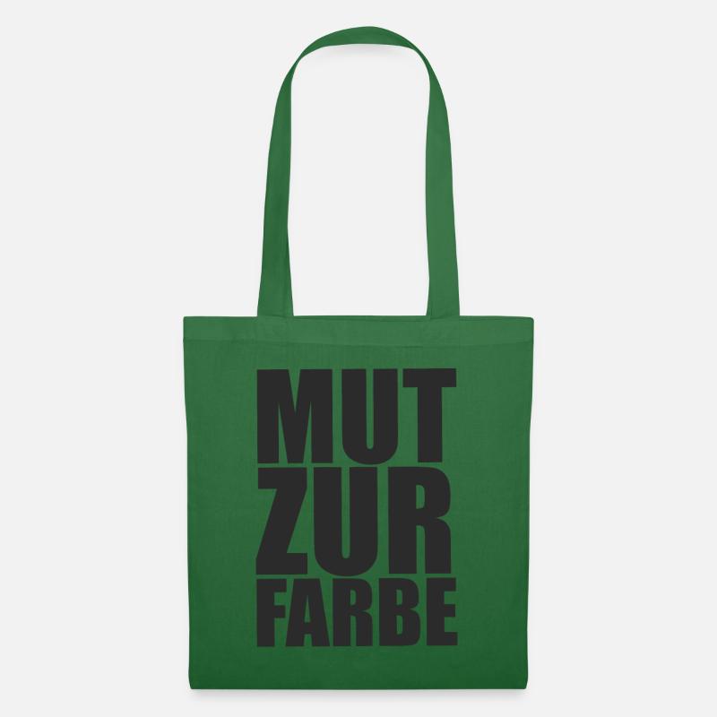 Mut zur Farbe - Schwarz auf Schwarz Spruch - Stoffbeutel - Fichte