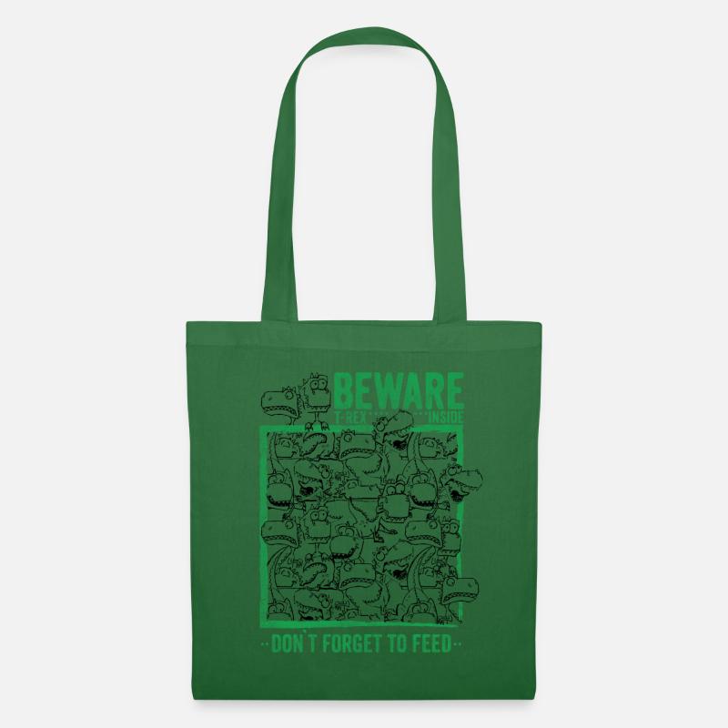 T-Rex inside - don't forget to feed green - Tote Bag - evergreen