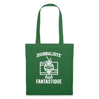 Cadeau femme journaliste fantastique - Sac en tissu - vert sapin - Devant