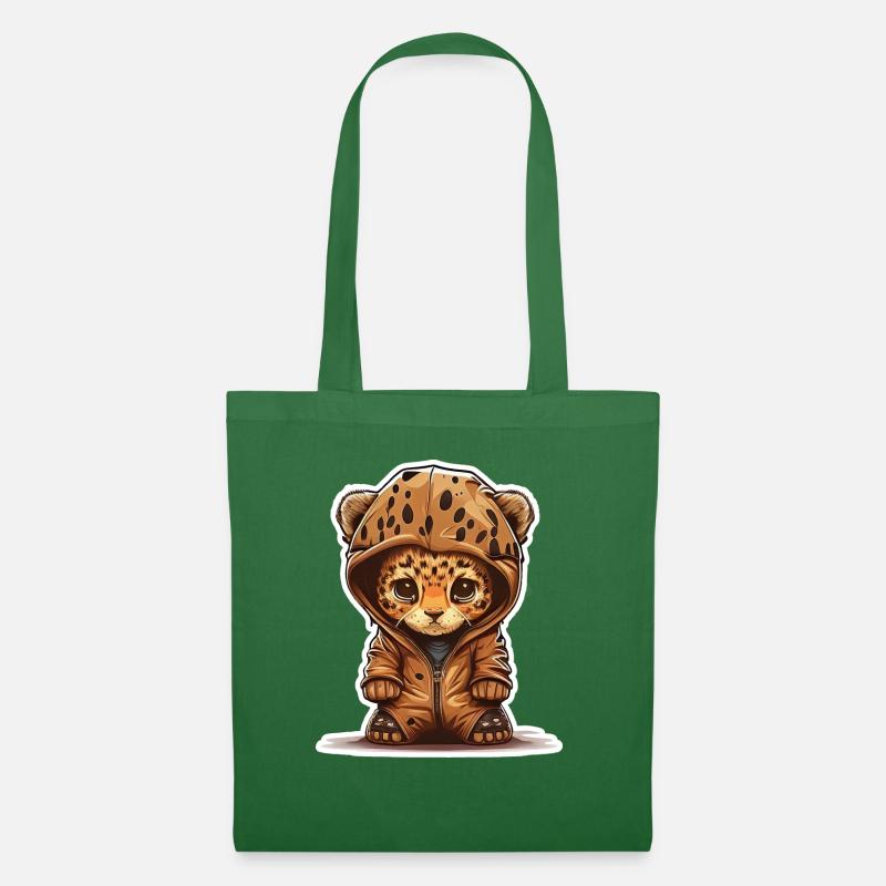 Babyleopard mit Hoodie - Stoffbeutel - Fichte