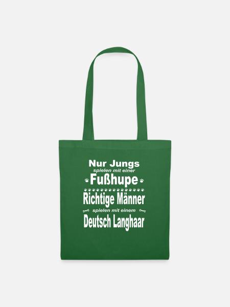 Jungs, Männer, Fußhupe - Deutsch Langhaar - Stoffbeutel - Fichte