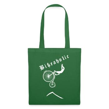 Bikeaholic retro weiß - Stoffbeutel - Fichte - Vorne