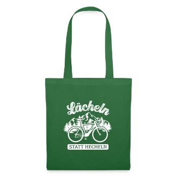 E-Bike - Lächeln statt hecheln - Geschenk - Stoffbeutel - Fichte - Vorne