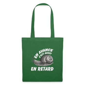 En avance c'est aussi en retard Escargot de vigne - Sac en tissu - vert sapin - Devant