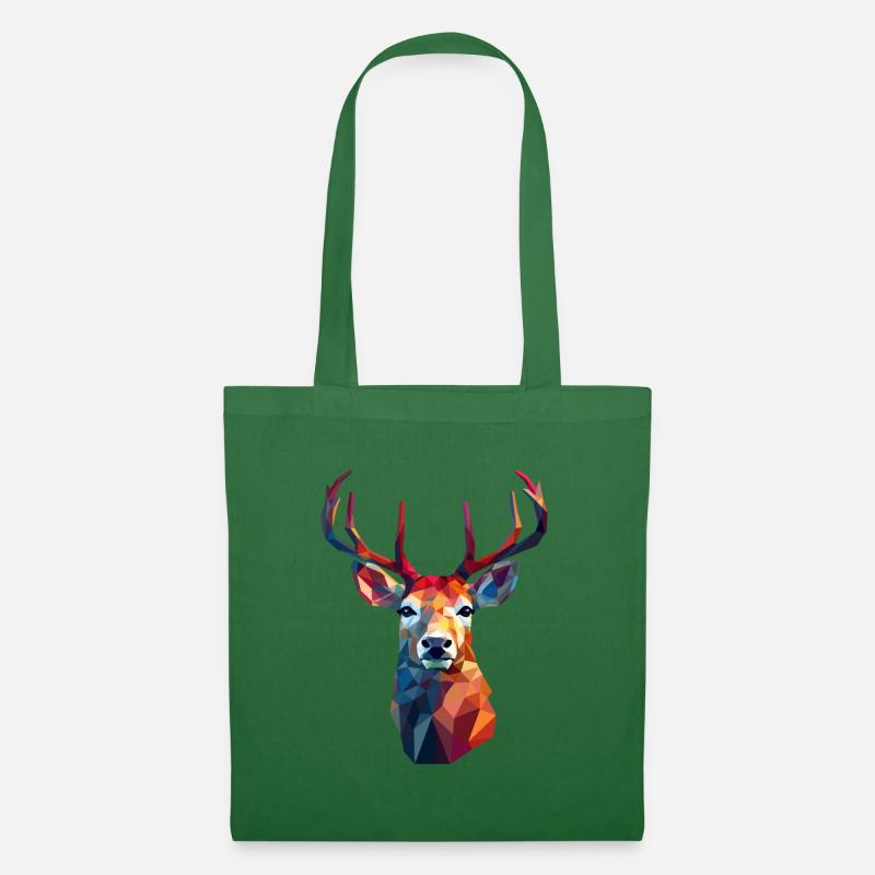Deer head in low polygon style - Tote Bag - evergreen