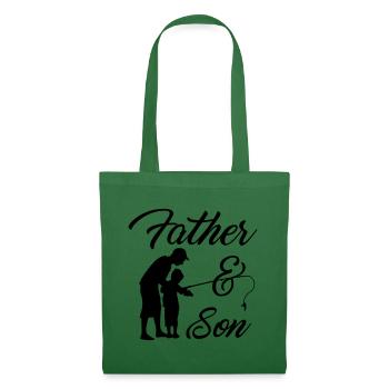 Le père et le fils pêcher pêche pêcher pêcher pêche cadeau pêche - Sac en tissu - vert sapin - Devant