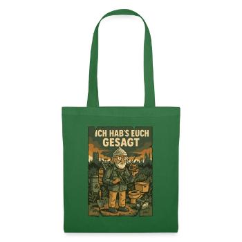 JE VOUS L’AVAIS DIT – Eco-Prepper Peter - Sac en tissu - vert sapin - Devant