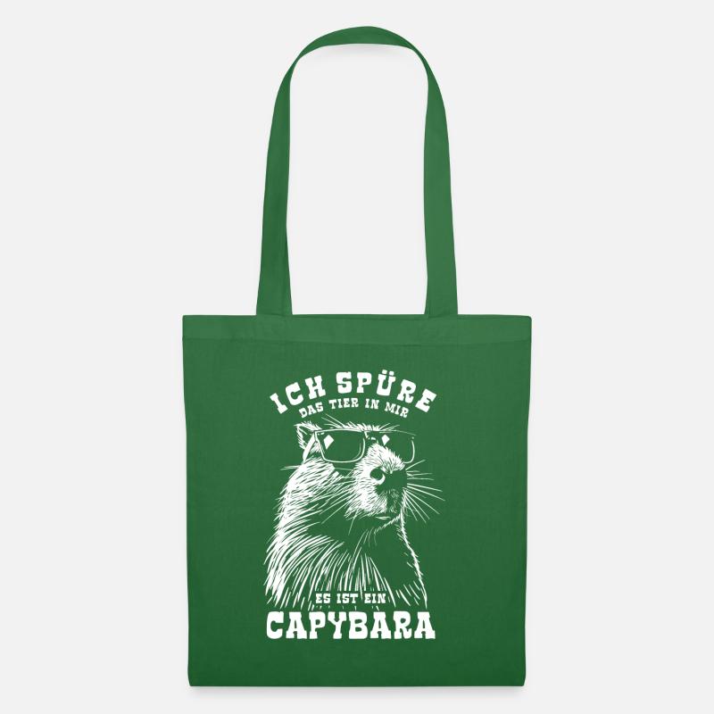 Ich spüre das Tier in mir, es ist ein Capybara - Stoffbeutel - Fichte