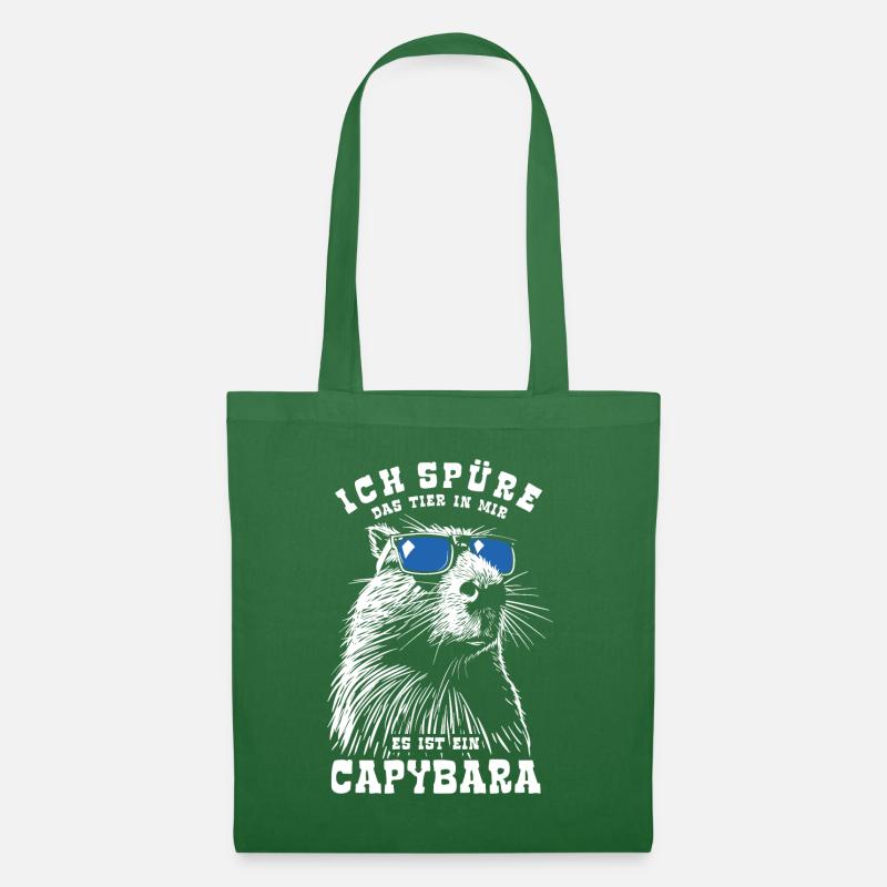Ich spüre das Tier in mir, es ist ein Capybara - Stoffbeutel - Fichte