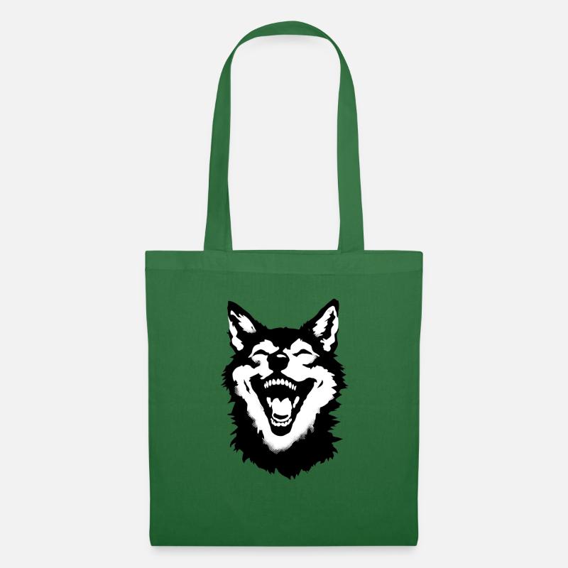 Lachender Wolfimage - Laughing Wolf streetart - Stoffbeutel - Fichte