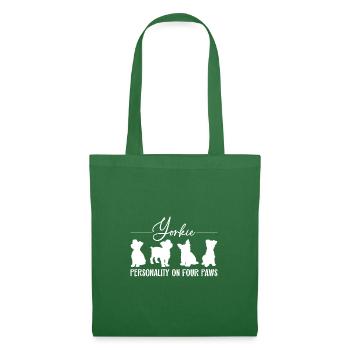 Personnalité du Yorkshire Terrier sur quatre pattes. - Sac en tissu - vert sapin - Devant