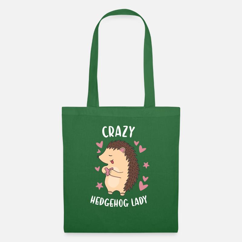 Hedgie Crazy Hedgehog Lady Hedgehog - Stoffbeutel - Fichte