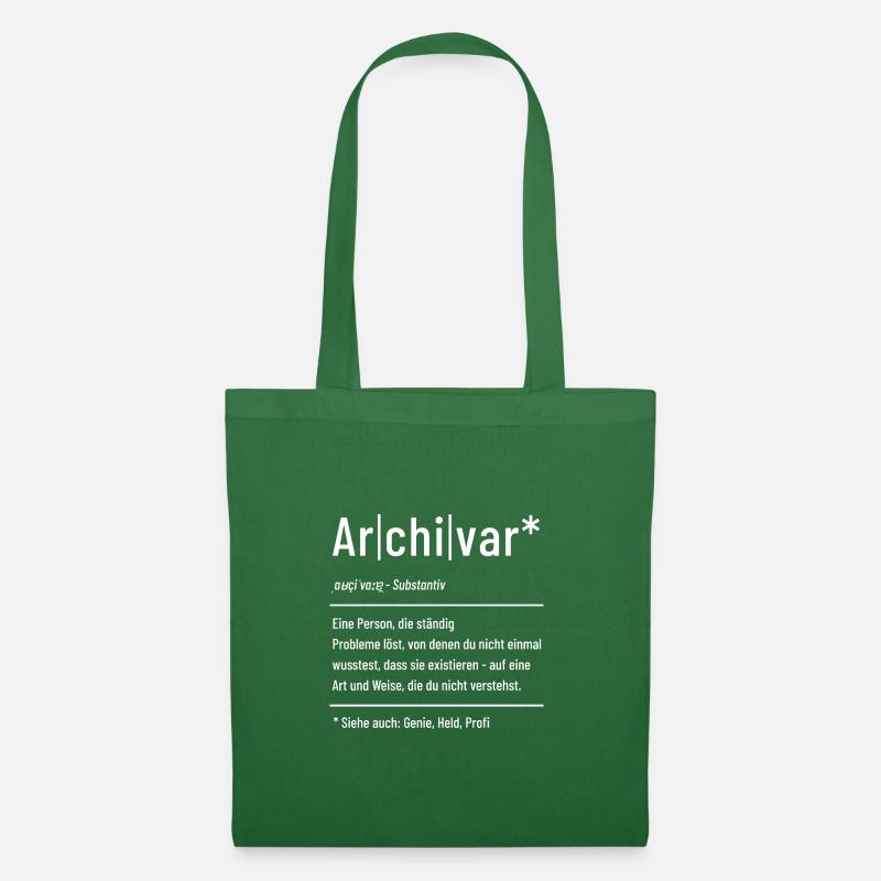 Archivar - Definition - Lexikon - Stoffbeutel - Fichte