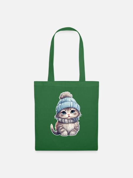 Winter Katze - Stoffbeutel - Fichte