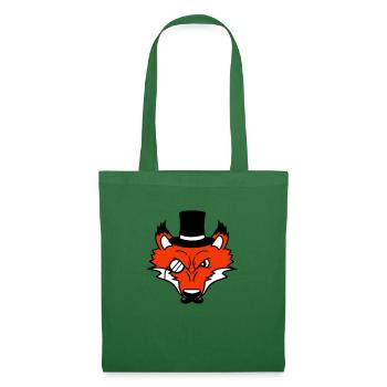 Fuchs Rotfuchs Sir Mr. Zylinder Hut Monokel Brille - Stoffbeutel - Fichte - Vorne