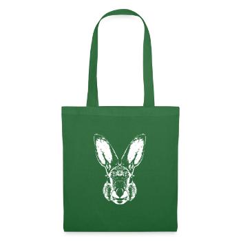 Hase / Kaninchen / Lapin - Sac en tissu - vert sapin - Devant