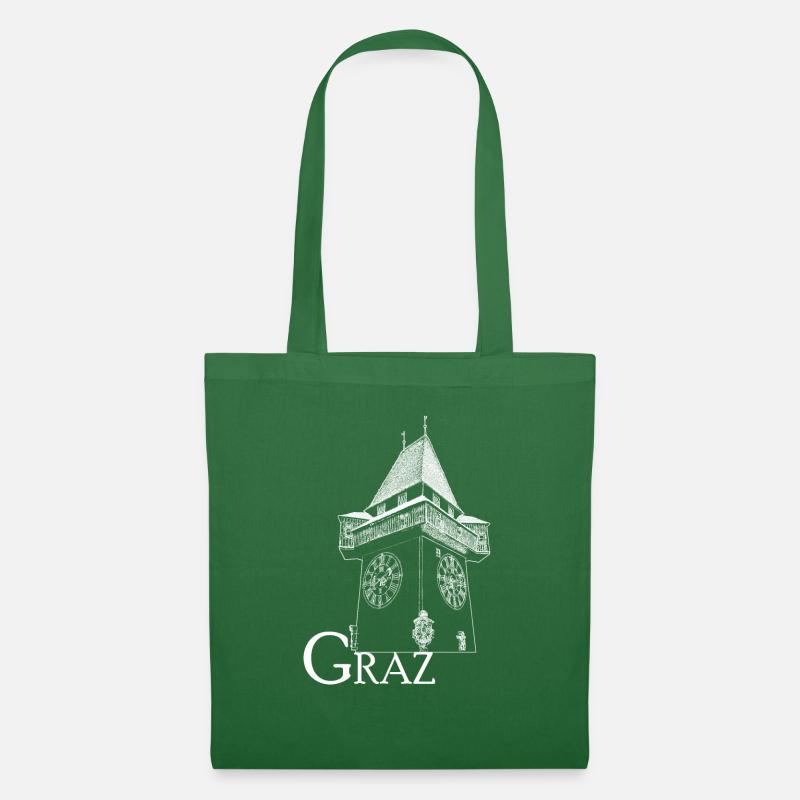 Uhrturm Graz weiß - Stoffbeutel - Fichte